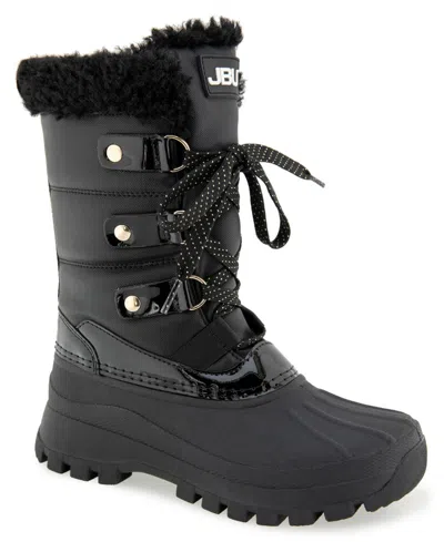 Jbu Women's Fallon Waterproof Cold Weather Lace-up Booties In Black