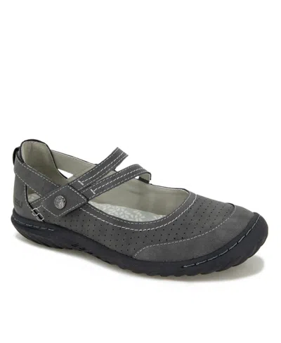 Jbu Women's Fawn Casual Flat Mary Jane Shoe In Charcoal