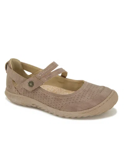 Jbu Women's Fawn Casual Flat Mary Jane Shoe In Taupe
