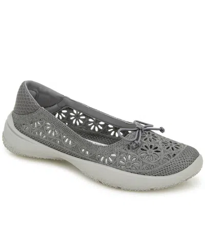 Jbu Women's Florence Casual Slip On Flats In Gray