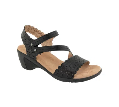 Jbu Women's Gracie Casual Wedge Sandals In Black