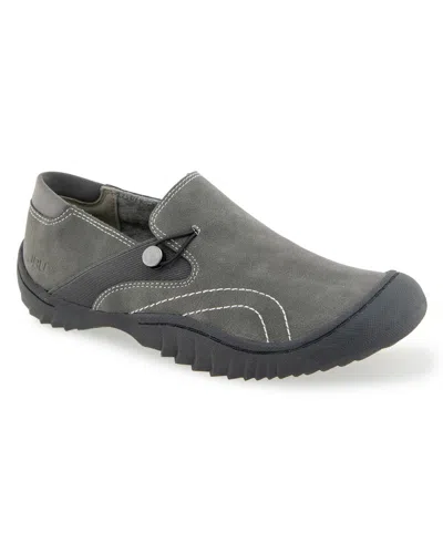 Jbu Women's Johanna-wide Closed Casual Denim Flats In Gray