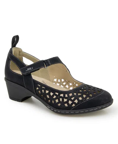 Jbu Women's Jolene Memory Foam Insole Cone Heel Shoe In Black