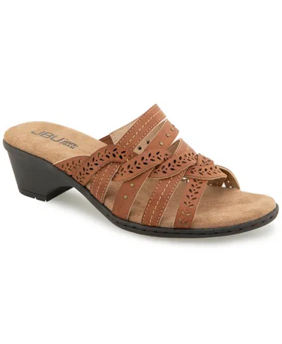 Jbu Women's Juna Casual Slip-on Wedge Sandals In Brown