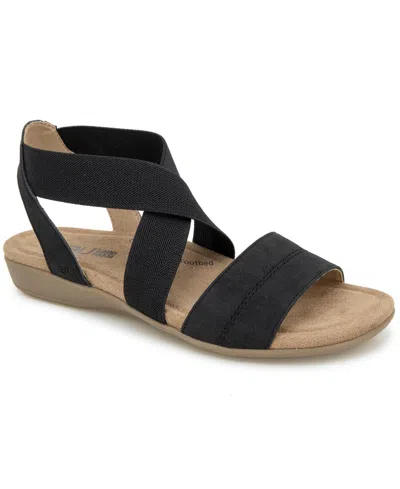 Jbu Women's Meg Casual Flat Sandals In Black