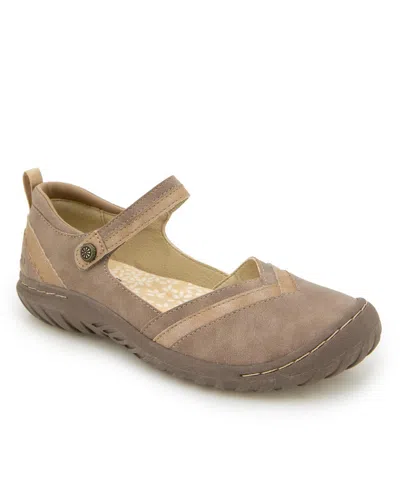 Jbu Women's Raven Round Toe Flats In Taupe,shimmer