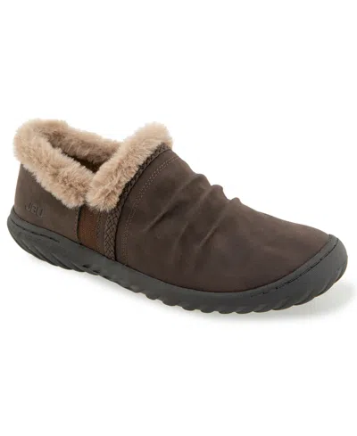 Jbu Women's Reese Water-resistant-wide Closed Slip-on Casual Flats In Brown Wide