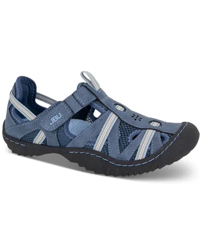 Jbu Women's Regional Water-ready Strappy Sandal Flats In Dark Denim,stone Blue