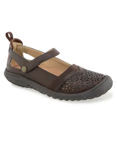 Jbu Women's Rya Mary Jane Round Toe Flats In Brown