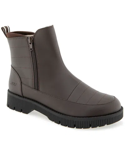 Jbu Women's Serene Casual Zipper Boots In Chocolate Brown