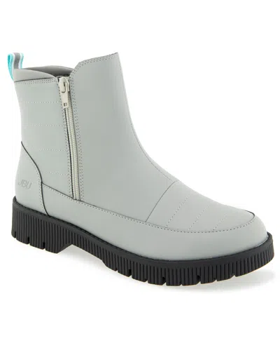 Jbu Women's Serene Casual Zipper Boots In Light Gray
