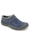 Jbu Ginger Faux Fur Lined Clog In Denim