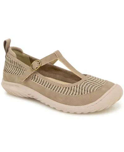 Jbu Women's Summer Mary Jane Flat Shoe In Taupe