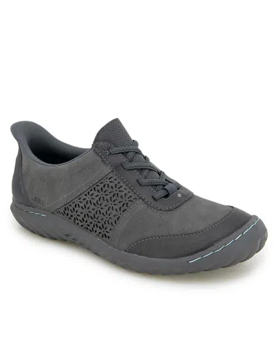 Jbu Women's Veronica Touchless Round Toe Sneakers In Charcoal,teal