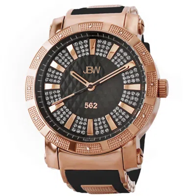 Jbw 562 Diamond Black Dial Rose Gold-plated Men's Watch Jb-6225-l In Pink/rose Gold Tone/gold Tone/black