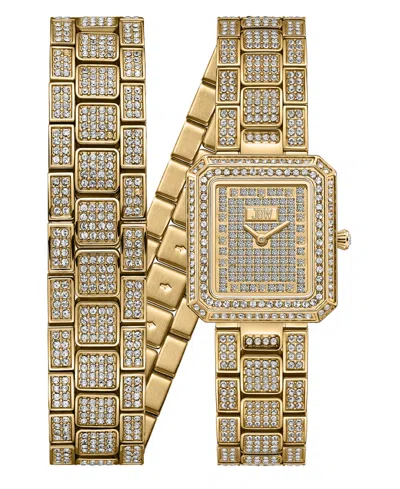 Jbw Arc Crystal Diamond (0.06 Ct. T.w.) Swiss Quartz Stainless Steel Watch 23mm In Gold