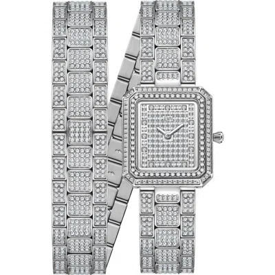 Jbw Arc Diamond Wrap Bracelet Watch, 23mm In Silver