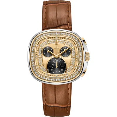 Jbw Coast Chronograph Leather Strap Watch, 22mm X 42mm In Brown