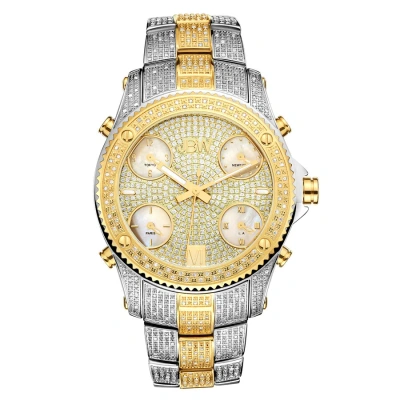 Jbw Jet Setter Two-tone Diamond Multiple Time Zone Men's Watch Jb-6213-e In Two Tone  / Gold / Gold Tone / Goldtone / Mother Of Pearl