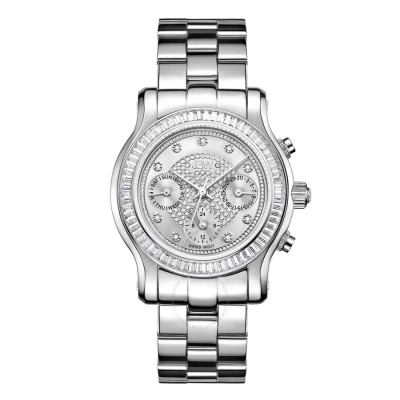 Jbw Laurel Silver Multi-function Diamond Dial Steel Bracelet Ladies Watch J6330b