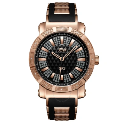 Jbw Men's "562" 0.12 Ctw Diamond 18kt Gold-plated Watch Jb-6225-j In Black / Gold / Gold Tone / Rose / Rose Gold Tone