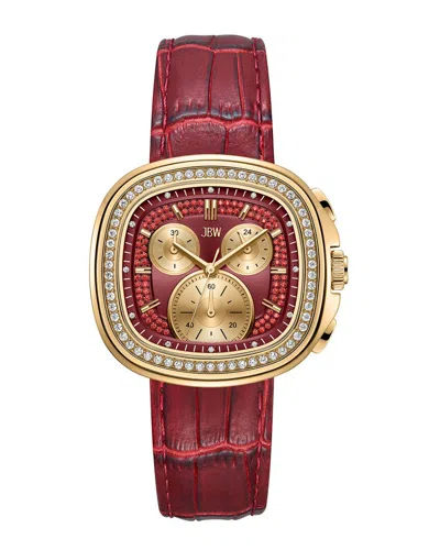 Jbw Men's Coast Leather Watch, Circa 2020s In Burgundy