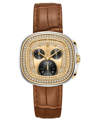 Jbw Men's Coast Two-tone 18k Gold-plated Watch 42mm In Brown