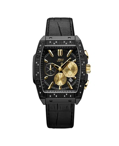 Jbw Men's Echelon Diamond (1/4 Ct. T.w.) Watch In Black Ion-plated Stainless Steel 41mm
