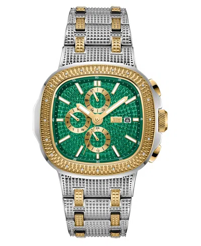 Jbw Heist Gmt Quartz Green Dial Unisex Watch J6380f In Two Tone  / Green