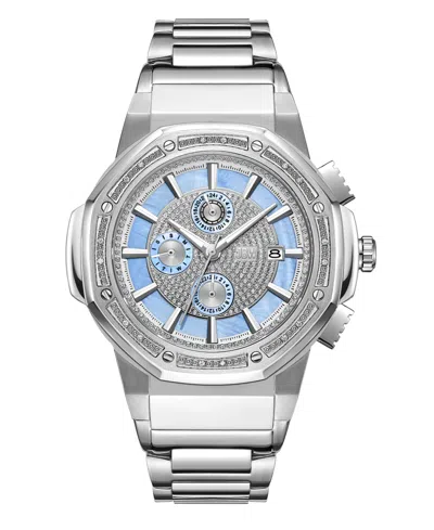 Jbw Men's Saxon Multifunction Silver Stainless Steel Watch, 48mm
