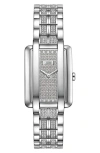 Jbw Mink Petite Lab Created Diamond Bracelet Watch, 23mm X 8mm In Silver/silver