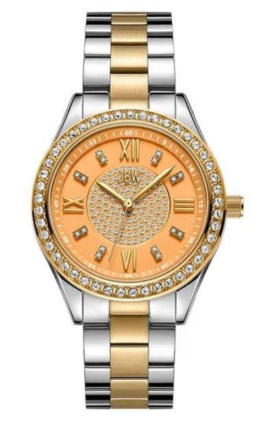 Jbw Mondrain Diamond & Crystal Embellished Miyota Bracelet Watch, 34mm In Two Tone/gold