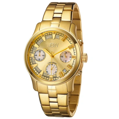 Jbw Muse Chronograph Quartz Diamond Gold Dial Unisex Watch Jb-6217-e