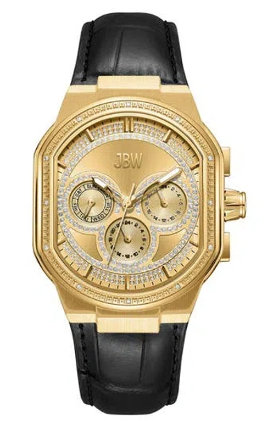 JBW JBW ORION DIAMOND LEATHER STRAP AUTOMATIC WATCH, 39MM