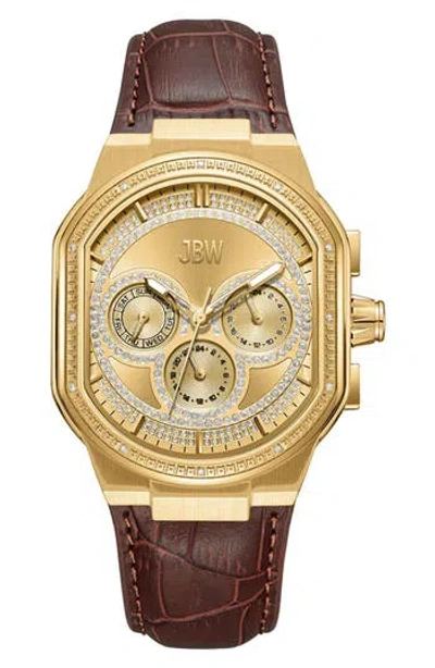 JBW JBW ORION DIAMOND LEATHER STRAP AUTOMATIC WATCH, 39MM