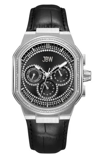 JBW JBW ORION DIAMOND LEATHER STRAP AUTOMATIC WATCH, 39MM