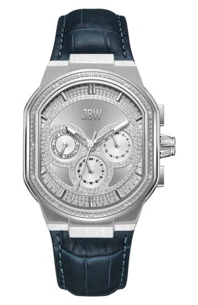 JBW JBW ORION DIAMOND LEATHER STRAP AUTOMATIC WATCH, 39MM