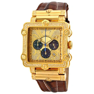 Jbw Phantom Chronograph Quartz Diamond Men's Watch Jb-6215-238-a In Brown / Gold