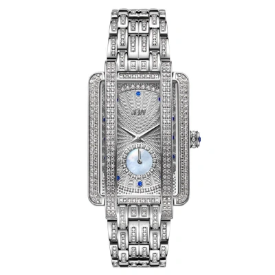 Jbw Platinum Series Diamond Silver-tone Dial Ladies Watch Ps505b In Mother Of Pearl / Platinum / Silver