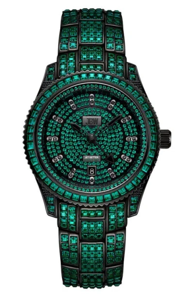 Jbw Reserve Jet Setter Gmt Bracelet Watch, 39mm In Green
