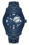 Jbw Reserve Jet Setter Gmt Diamond & Crystal Bracelet Watch, 46mm In Burgundy