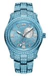 Jbw Reserve Jet Setter Gmt Diamond & Crystal Bracelet Watch, 46mm In Gold