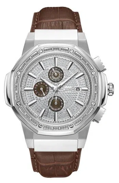 Jbw Unisex Saxon Diamond Watch In Brown