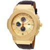 JBW JBW SAXON GOLD-TONE SUNRAY CRYSTAL DIAL GOLD-TONE STAINLESS STEEL DIAMOND BEZEL BROWN LEATHER STRAP 