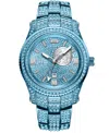 Jbw Women's Reserve Jet Crystal Diamond (0.115 Ct. T.w.) Swiss Multifunction Blue Stainless Steel Watch, In Blue
