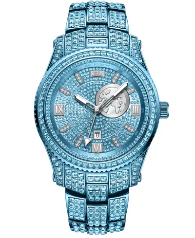 Jbw Women's Reserve Jet Crystal Diamond (0.115 Ct. T.w.) Swiss Multifunction Blue Stainless Steel Watch,