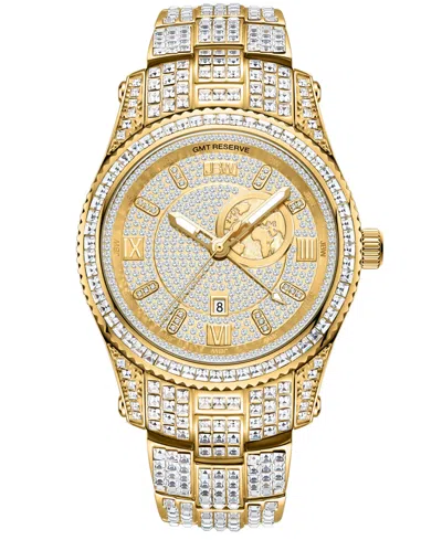 Jbw Women's Reserve Jet Crystal Diamond (0.115 Ct. T.w.) Swiss Multifunction Two-tone Stainless Steel Wa In Gold