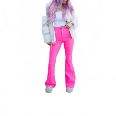 Jc & Jq Jeans Super Stretch High-waist Bell Bottom Pants In Pink