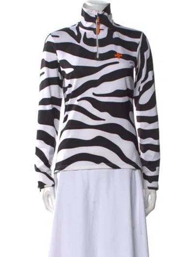 Pre-owned Jc De Castelbajac Animal Print Turtleneck Sweatshirt In Black