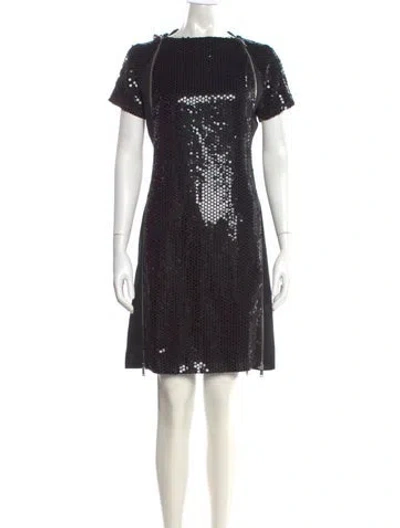 Pre-owned Jc De Castelbajac Bateau Neckline Mini Dress In Black